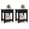 3-Tier Modern Nightstand with Drawer Engineered Wood Bedside Table with Open Shelf